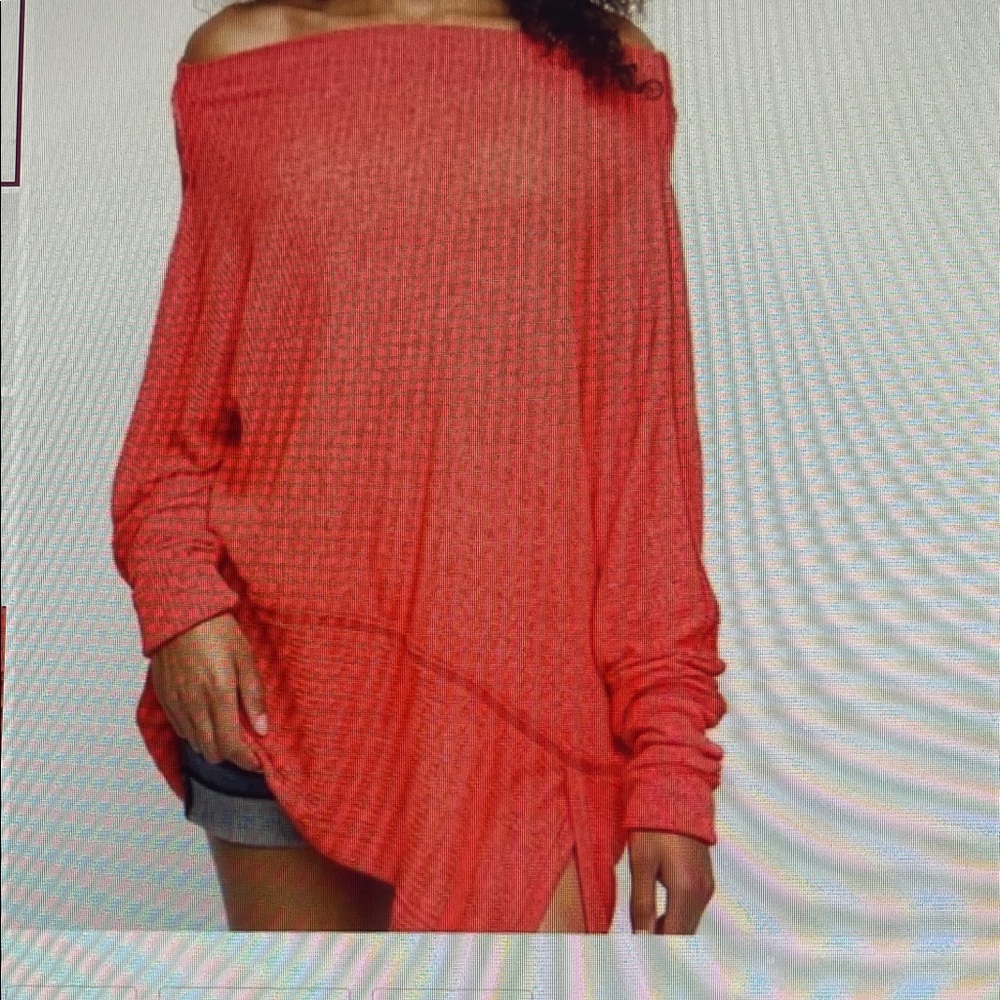 NWT We The Free Beach Party Dolman Sleeve Effortless Slouchy Cherry Oversized XS